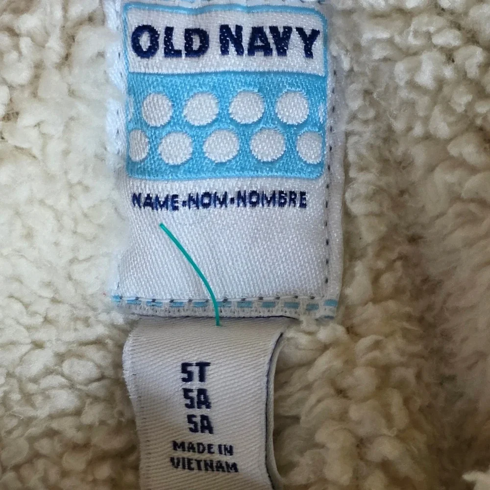 Old Navy Sherpa Vest Creme Caramel Faux Suede sherpa western Toggle Closure 5T